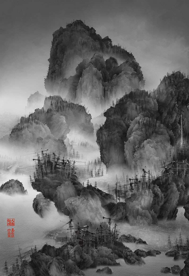 Chinese Landscape Paintings
 Artist Uses Modern Techniques to Preserve a Traditional