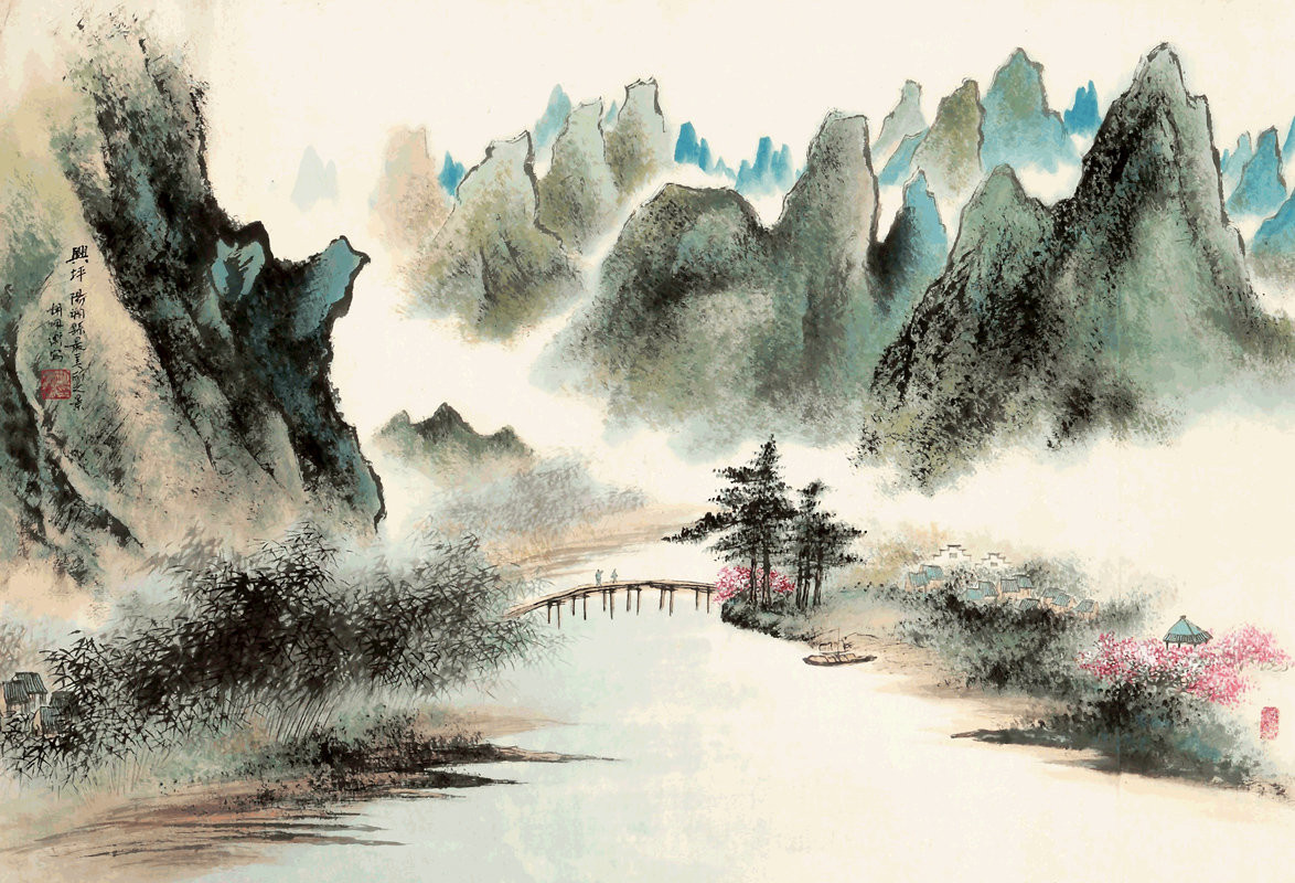 Chinese Landscape Paintings
 Chinese art vintage nature landscape chinese paintings