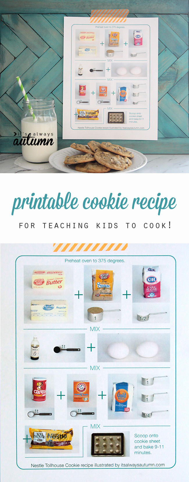 Choc Recipes For Kids
 tollhouse cookie recipe printable for kids illustrated w