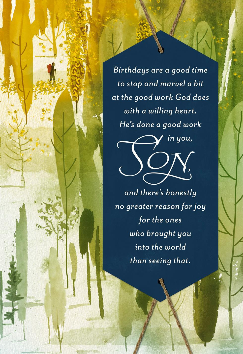 Christian Birthday Wishes For Son
 He s Done Good Work in You Religious Birthday Card for Son