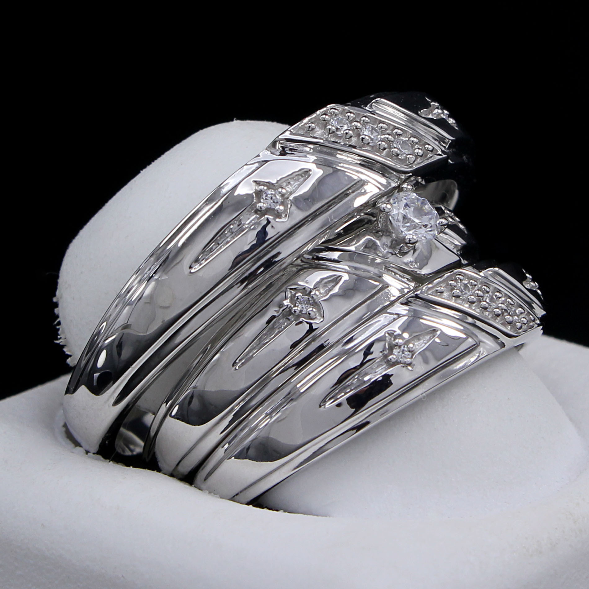 Christian Wedding Rings Sets
 Diamond 3 ring 20 carat wedding band set Cross Christian