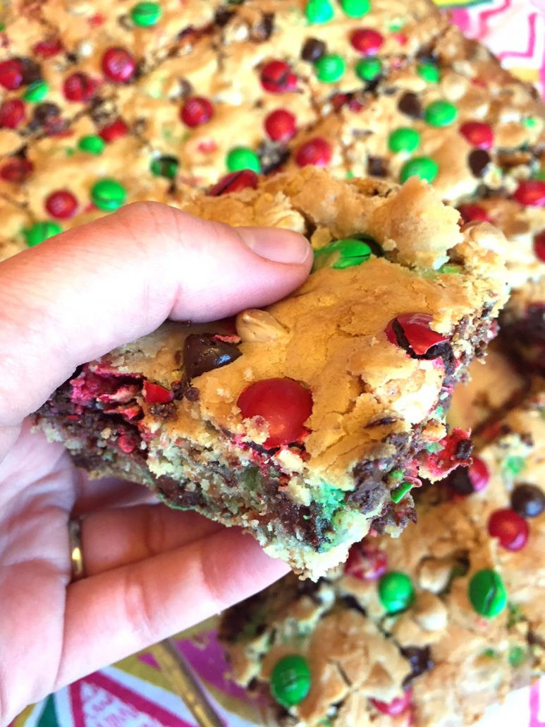 Christmas Bar Cookies
 Christmas M&M’s Cookie Bars Squares Recipe – Melanie Cooks