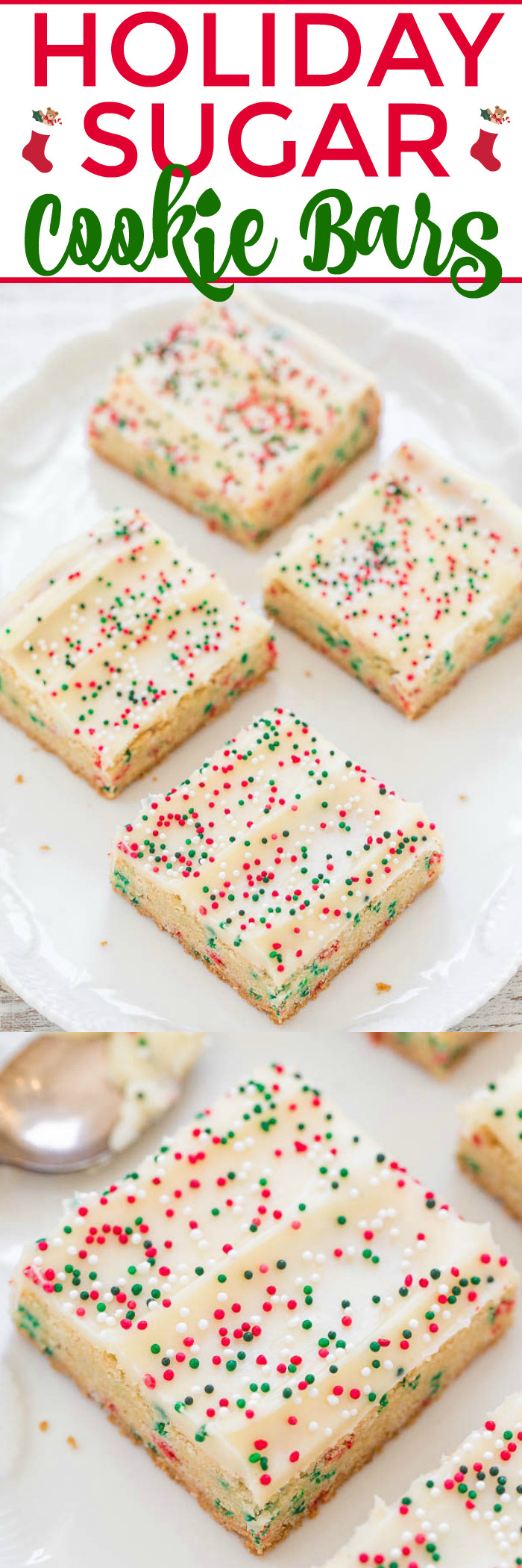 Christmas Bar Cookies
 Holiday Sugar Cookie Bars with Cream Cheese Frosting