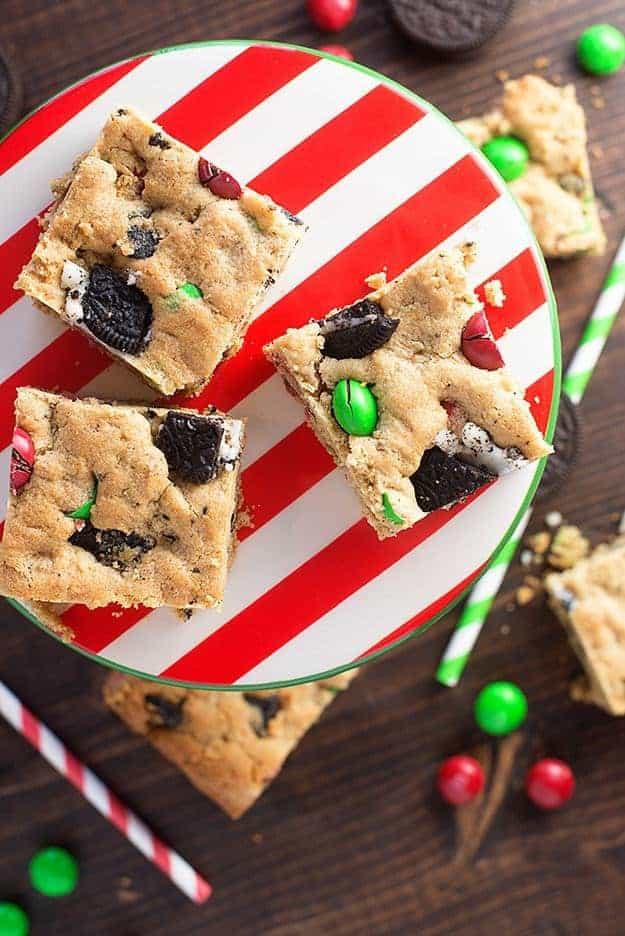 Christmas Bar Cookies
 Peanut Butter Oreo Christmas Cookie Bars — Buns In My Oven