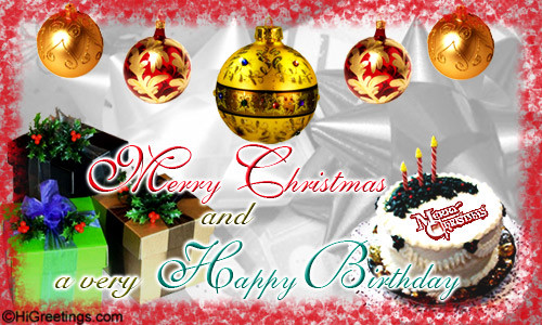 Christmas Birthday Wishes
 Send eCards Birthday