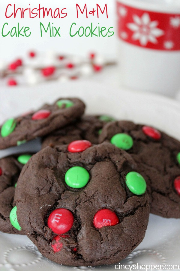 Christmas Cake Cookies
 Christmas M&M Cake Mix Cookies Recipe CincyShopper