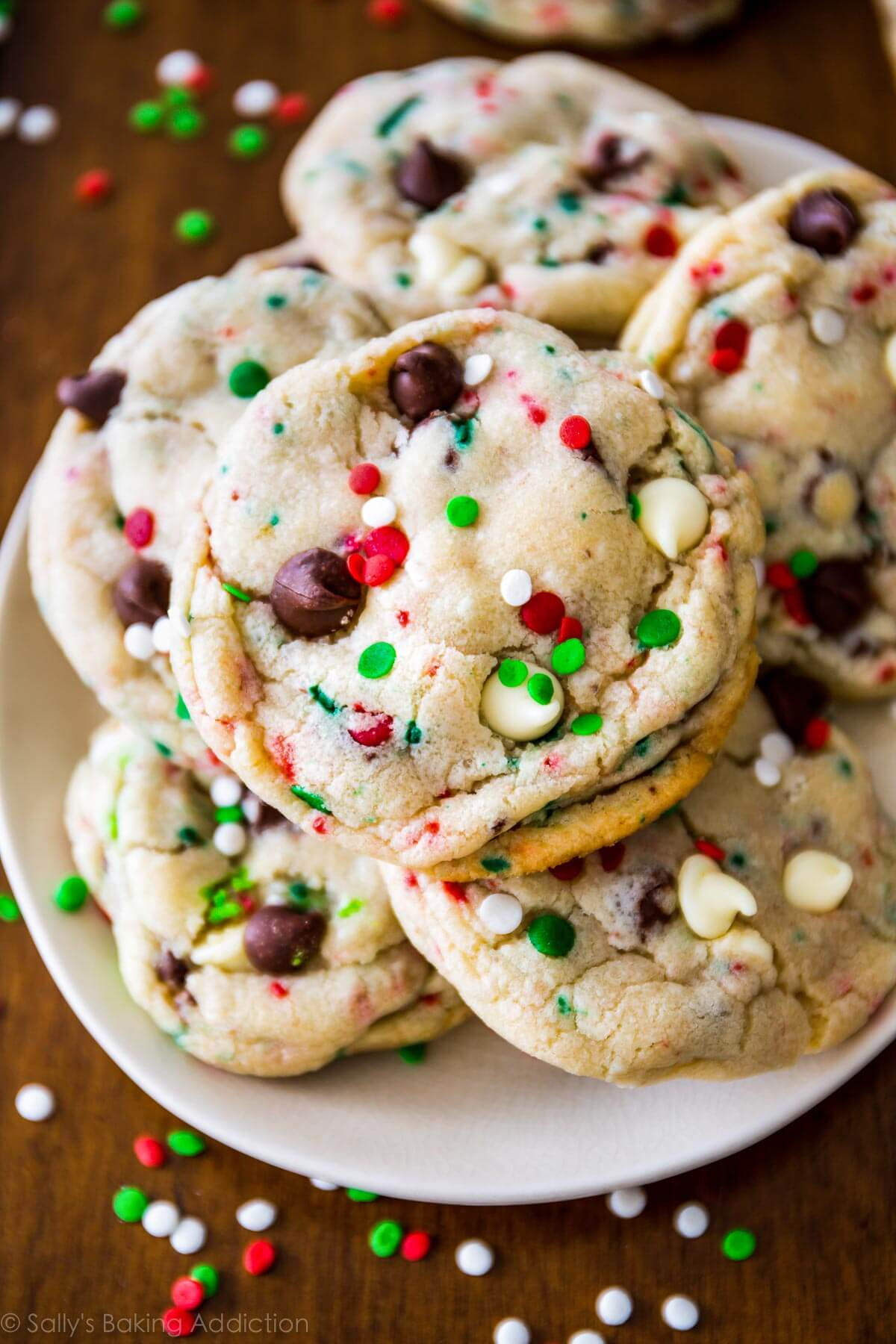 Christmas Cake Cookies
 Cake Batter Chocolate Chip Cookies