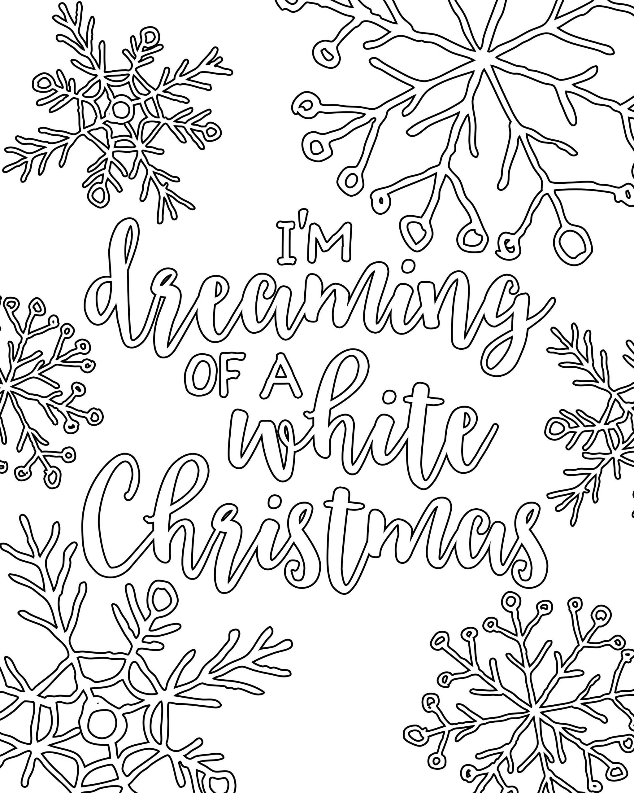 Christmas Coloring Pages Free Printable
 Free Printable White Christmas Adult Coloring Pages Our