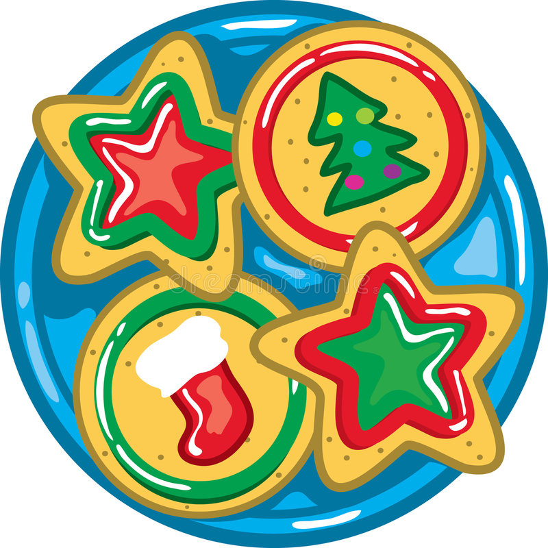 Christmas Cookies Clip Art
 Christmas Cookies A Plate Stock Vector Illustration