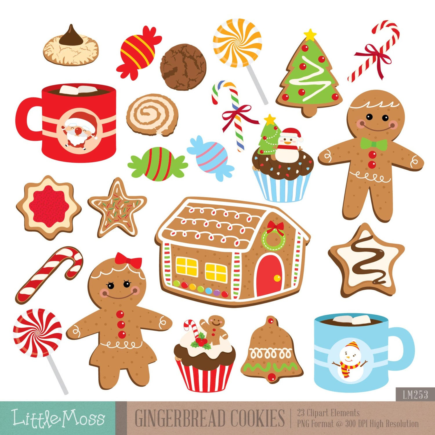 Christmas Cookies Clip Art
 Christmas Cookies Digital Clipart