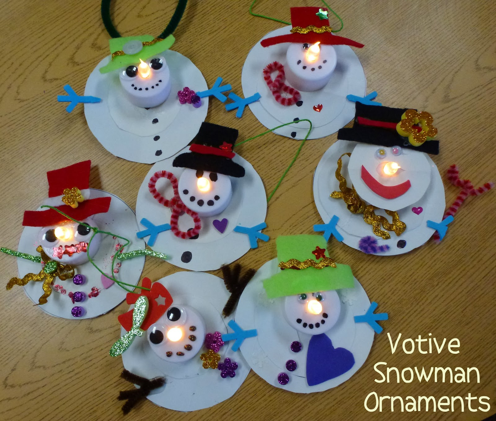 Christmas Crafts For Kids Pinterest
 Choices for Children Votive Snowman Ornaments