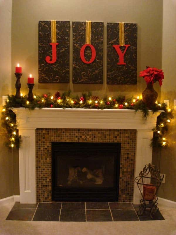 Christmas Fireplace Mantle Decorations
 50 Absolutely fabulous Christmas mantel decorating ideas