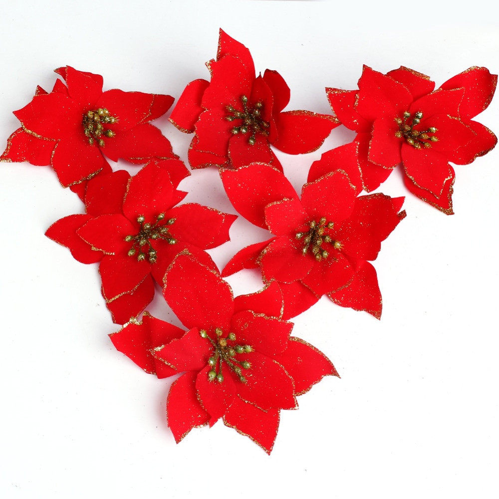 Christmas Flower Decorations
 Aliexpress Buy 6pcs set Christmas Flowers Christmas