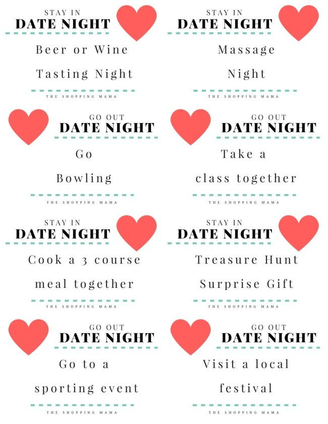 Christmas Gift Ideas For Young Married Couples
 12 Months of Date Night Ideas Printables