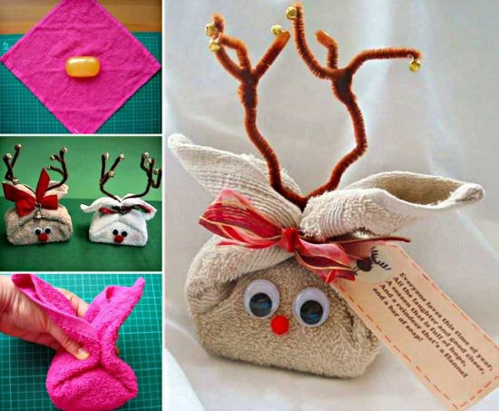Christmas Gifts For Crafters
 Reindeer Washcloth Craft Christmas Gift Idea Video Tutorial