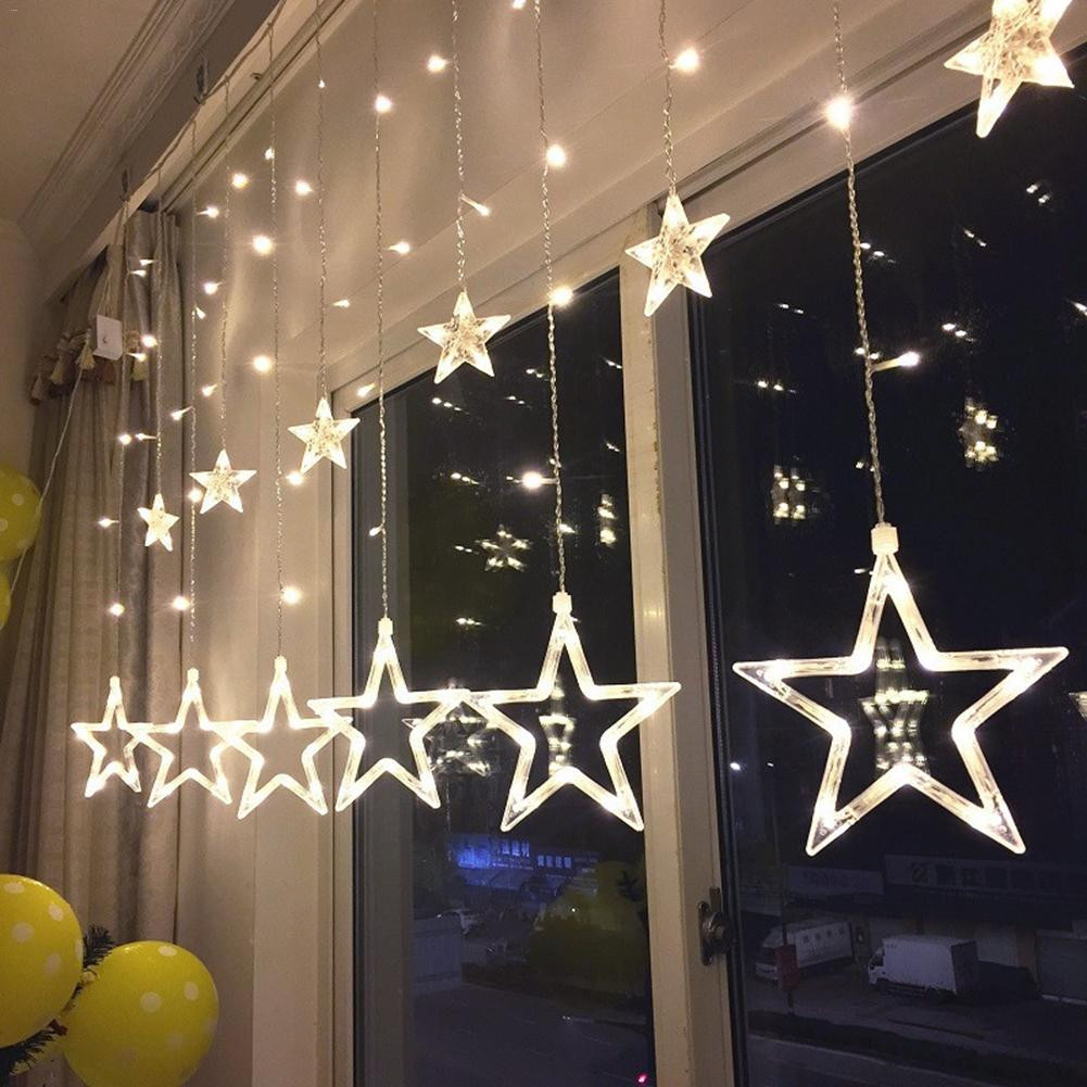 Christmas Indoor Lights
 LED String Lights Pentagram Star Curtain Light Fairy