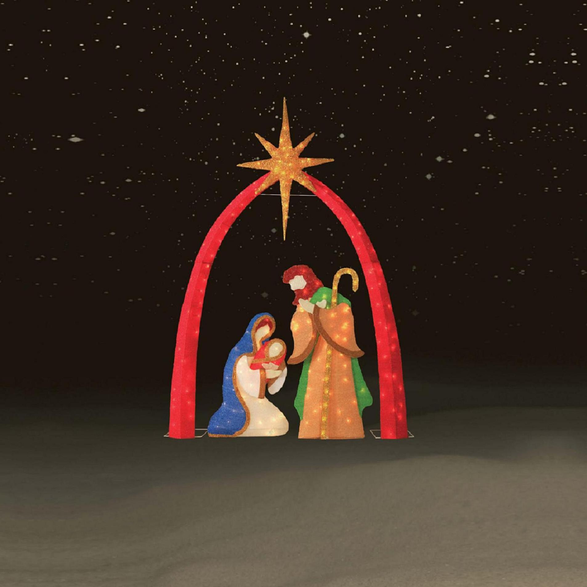 Christmas Nativity Set Outdoor
 3 Pc 72" Chenille Nativity Scene—Kmart