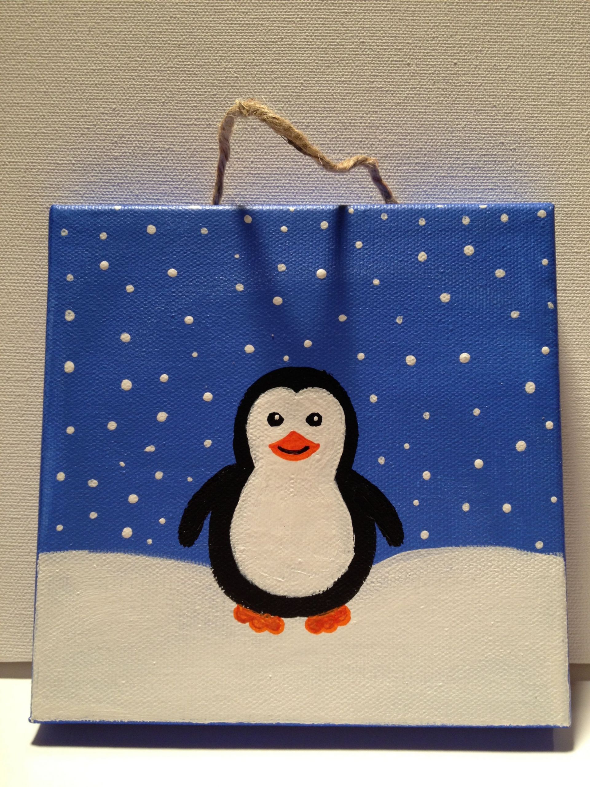Christmas Painting Ideas For Kids
 Penguin Painting on canvas JP Designs