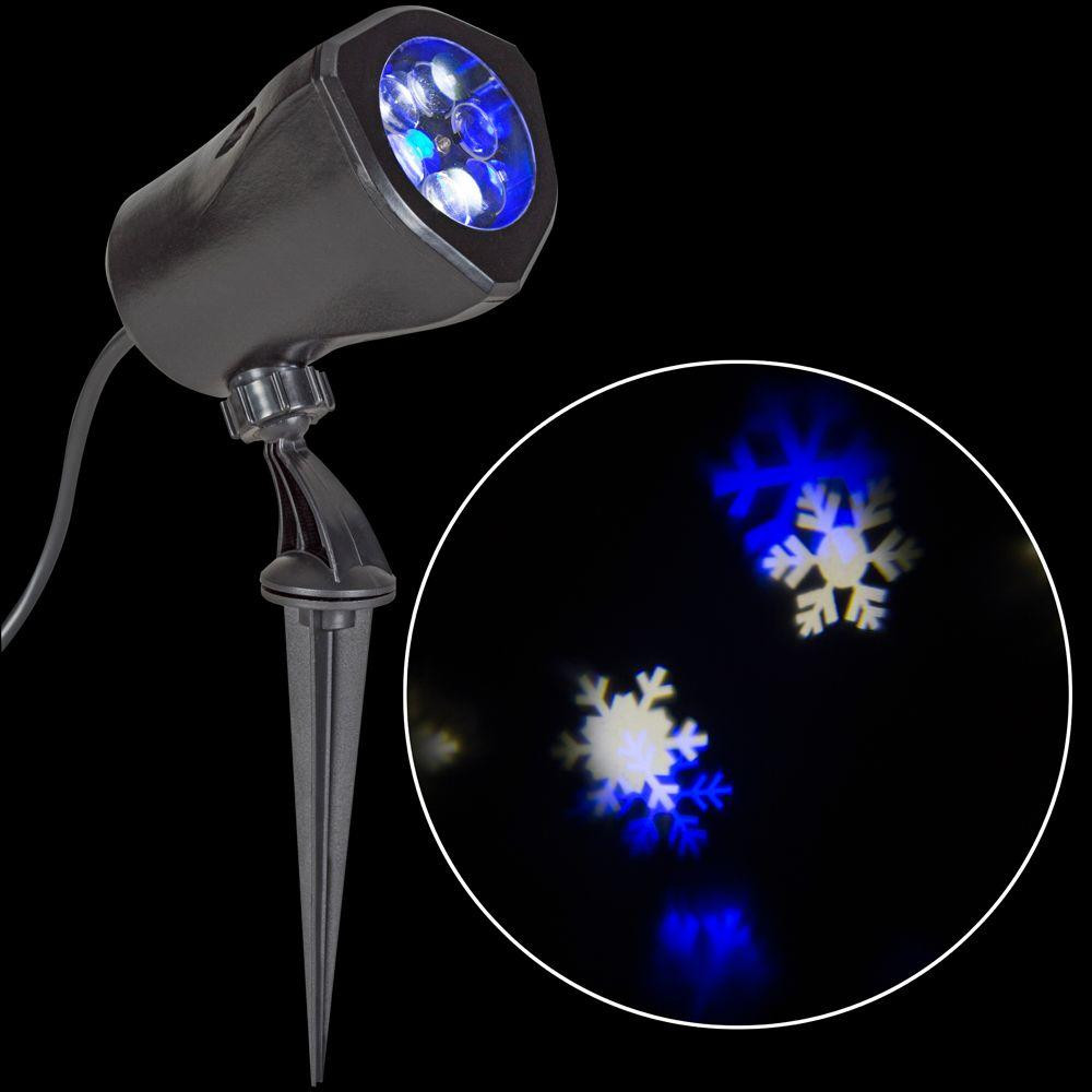 Christmas Spot Lighting
 LightShow Blue and White Snowflake Projection Spotlight