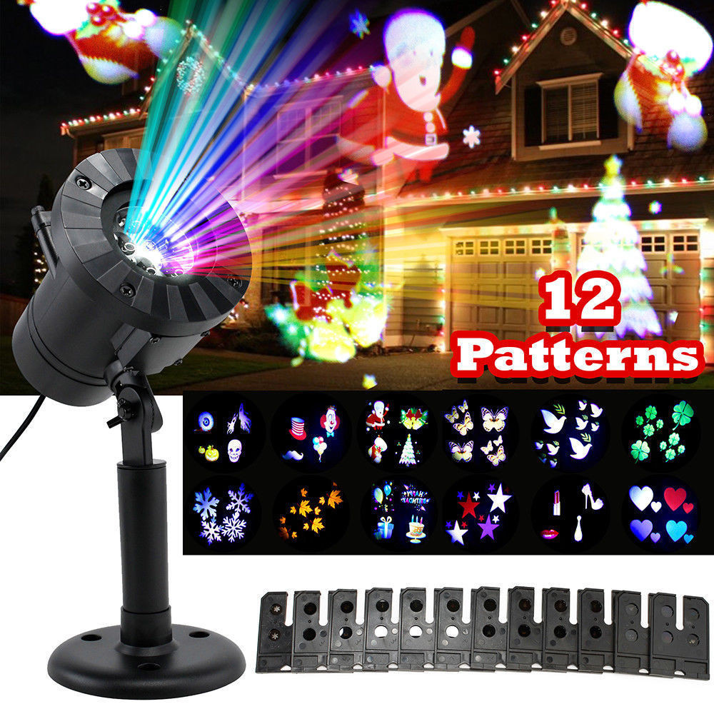 Christmas Spot Lighting
 12 Pattern Motion Christmas Landscape Lights Projector LED