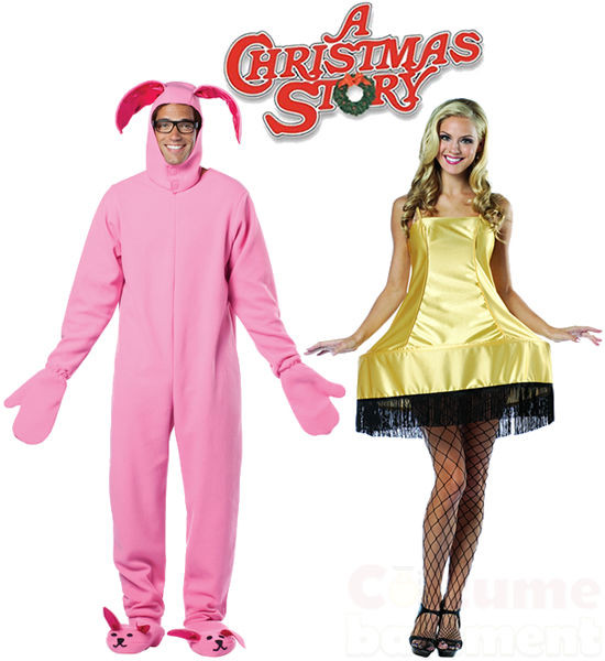 Christmas Story Lamp Costume
 Pink Bunny Suit & Leg Lamp Costume Fun Couples A Christmas