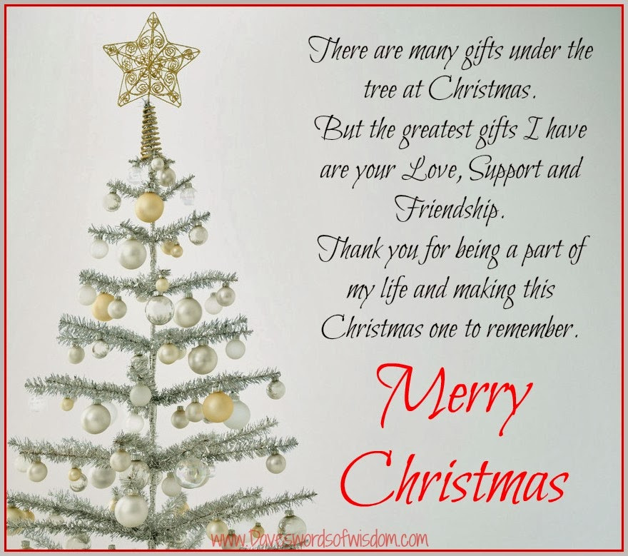 Christmas Thank You Quotes
 Daveswordsofwisdom Saying Thank You At Christmas