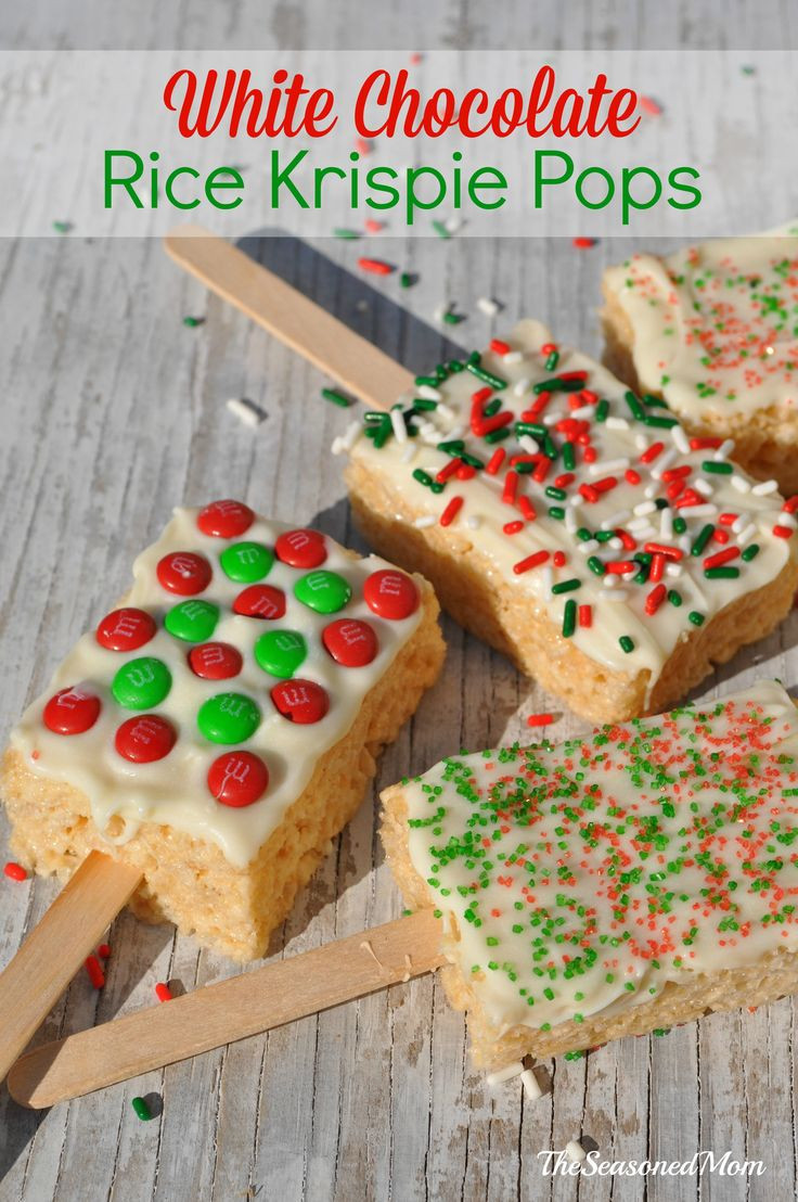 Christmas Treats Recipes For Kids
 White Chocolate Rice Krispie Pops Recipe