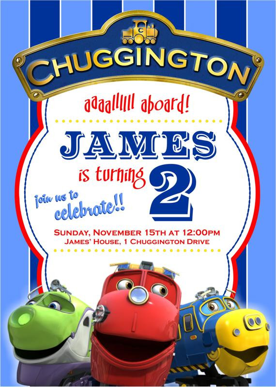 Chuggington Birthday Invitations
 Chuggington Custom Birthday Invitation digital printable