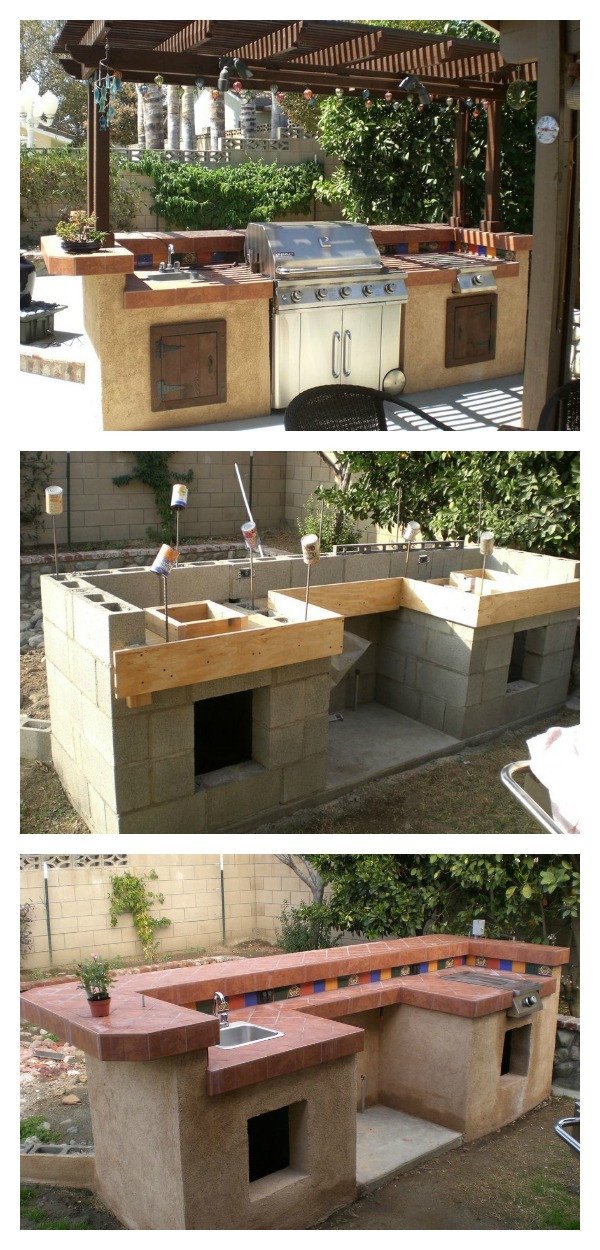 Cinder Block Outdoor Kitchen
 DIY Concrete Cinder Blocks Outdoor Barbecue Kitchen