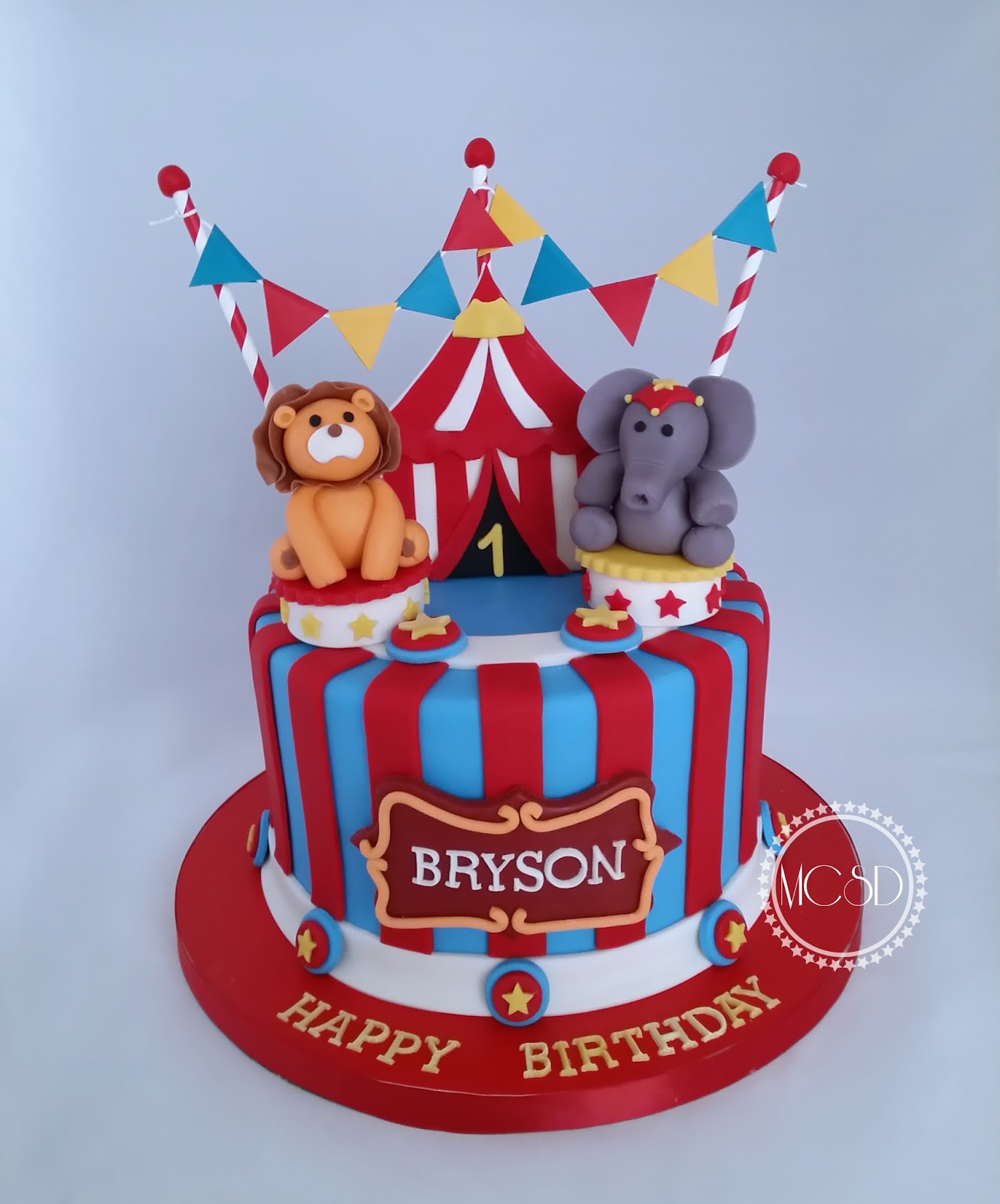 Circus Birthday Cakes
 CakesbyZana Carnival Circus 1st Birthday Cake & Cake Pops