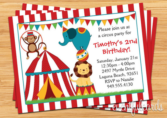 Circus Birthday Invitations
 Circus Birthday Party Invitation for Kids