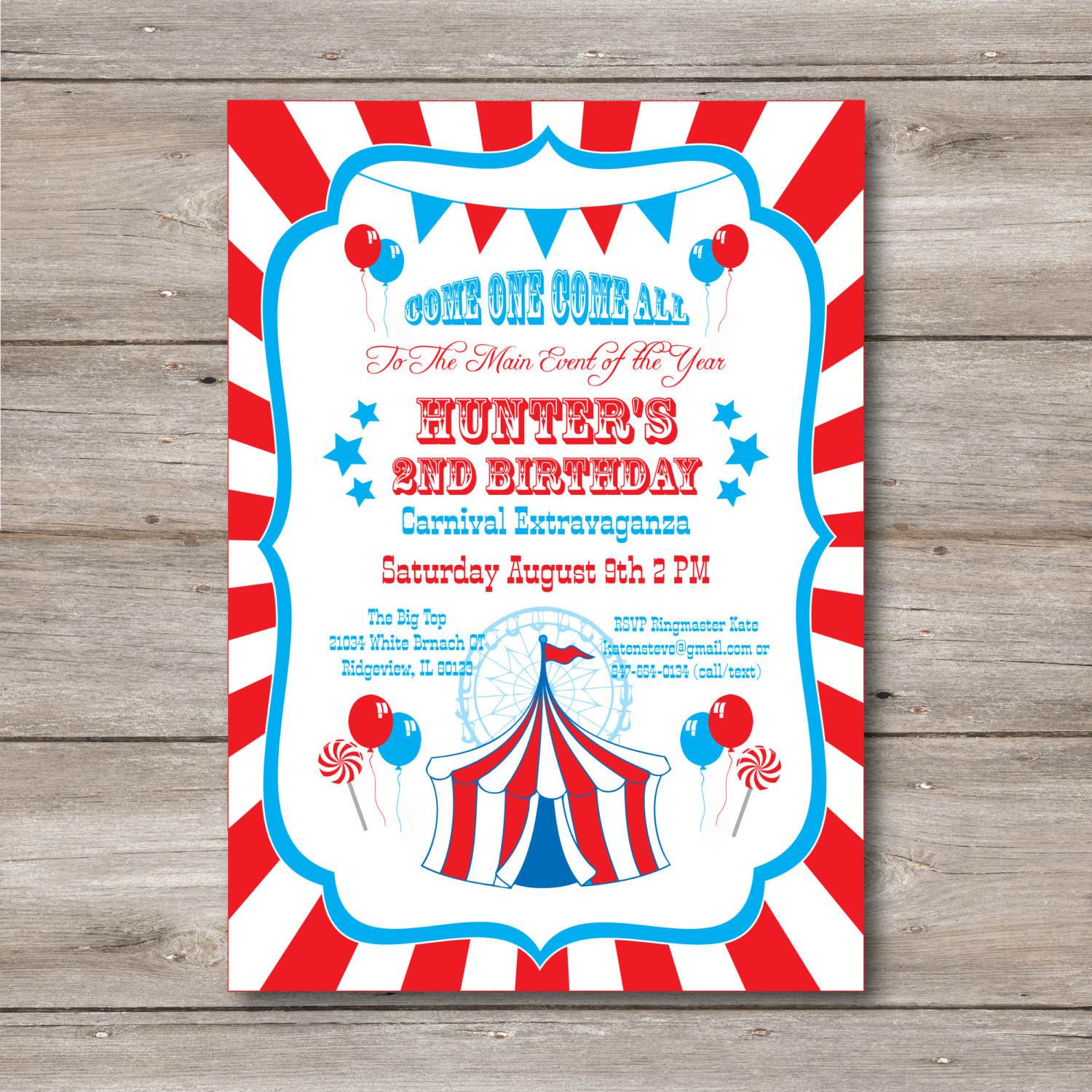 Circus Birthday Invitations
 Carnival Invitation with Editable Text Carnival Party