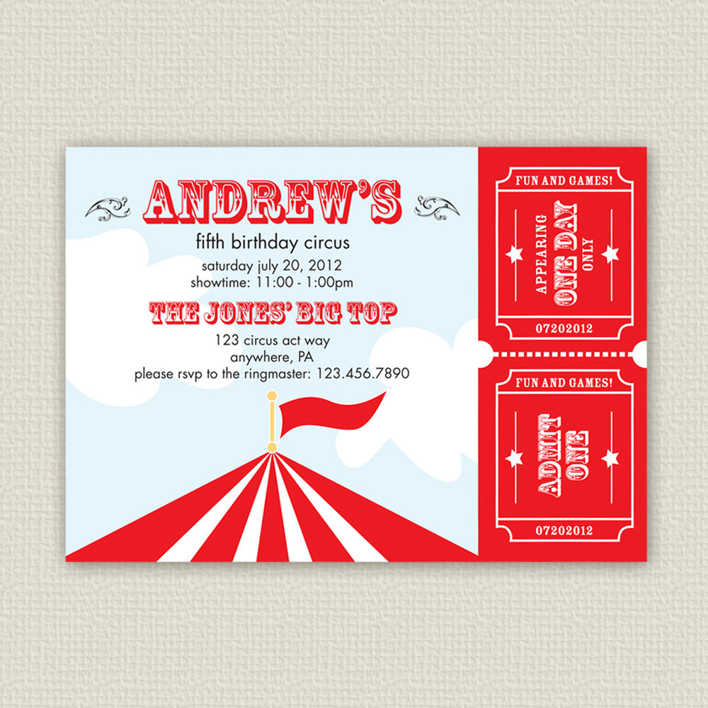 Circus Birthday Invitations
 Printable Circus Birthday Invitation