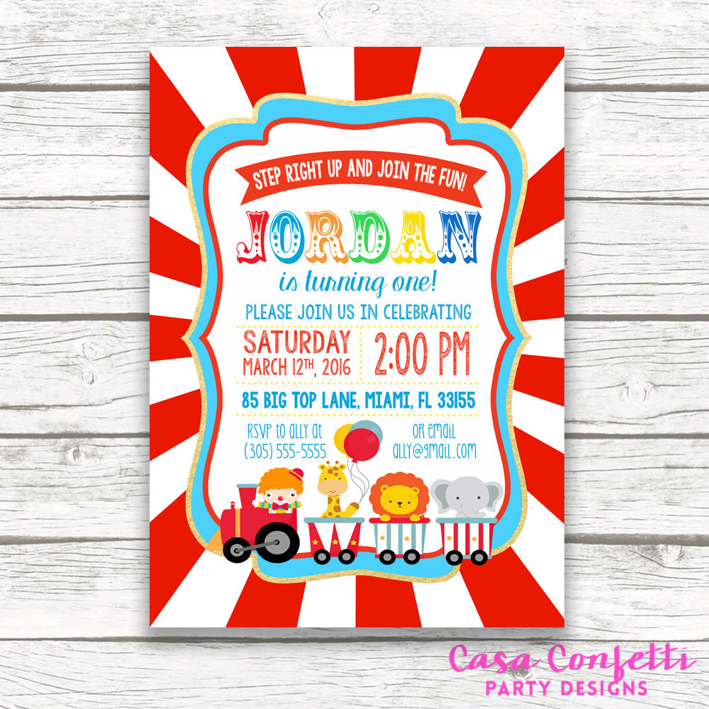 Circus Birthday Invitations
 Circus Birthday Invitation Circus Invitation Circus