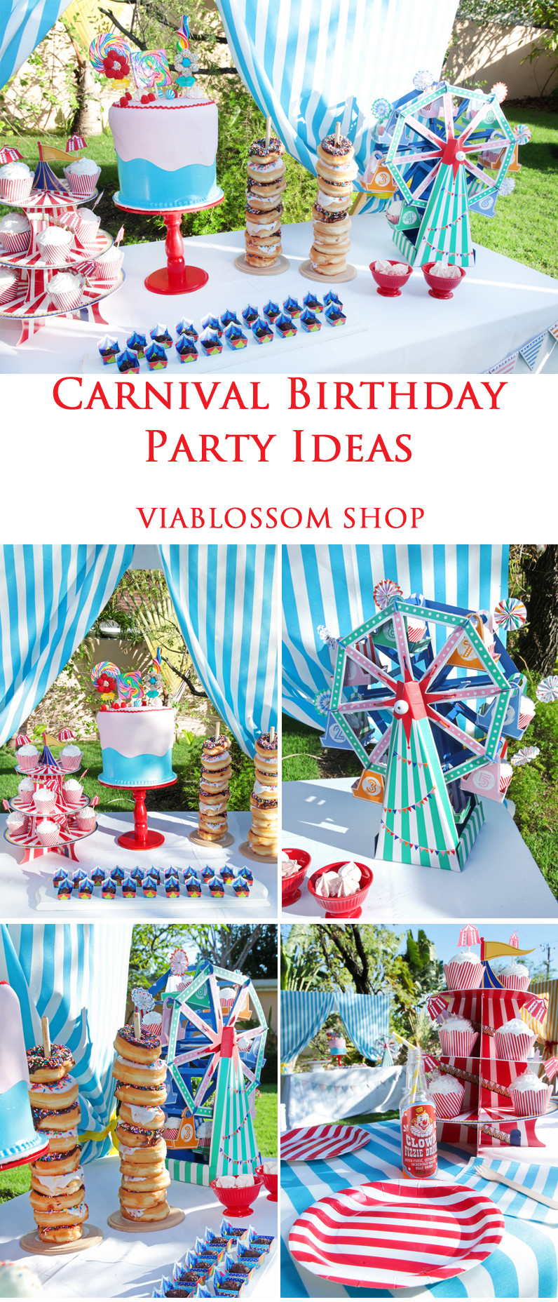 Circus Birthday Party Decorations
 Carnival Birthday Party Via Blossom