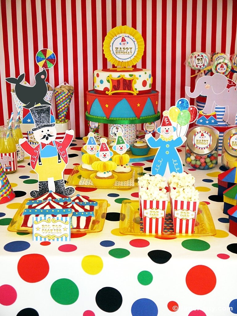 Circus Birthday Party Decorations
 Shop Circus Carnival Printables Birthday Party Supplies
