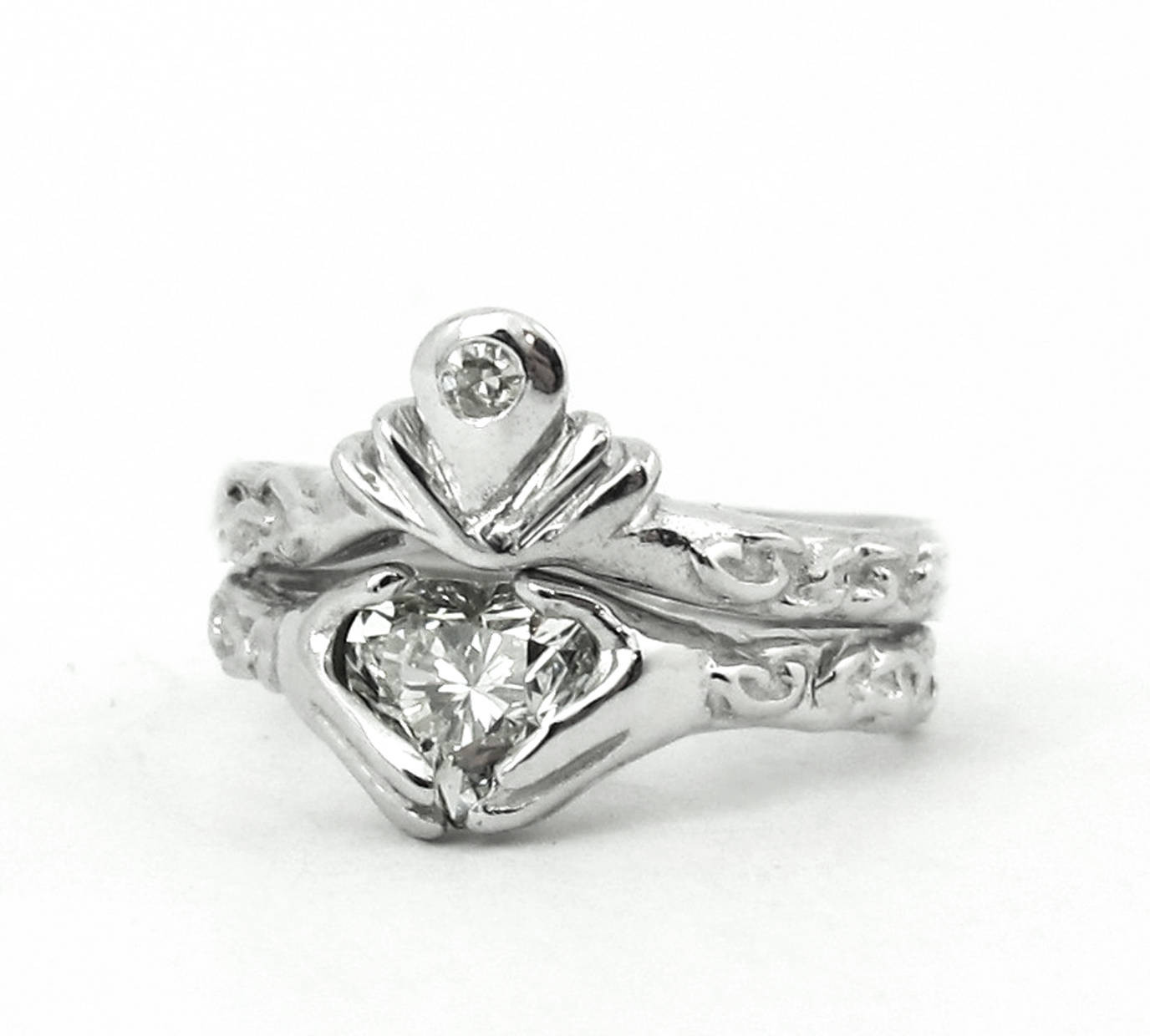 Claddagh Wedding Ring Sets
 Claddagh Wedding Engagement Ring Set Silver Claddagh Celtic