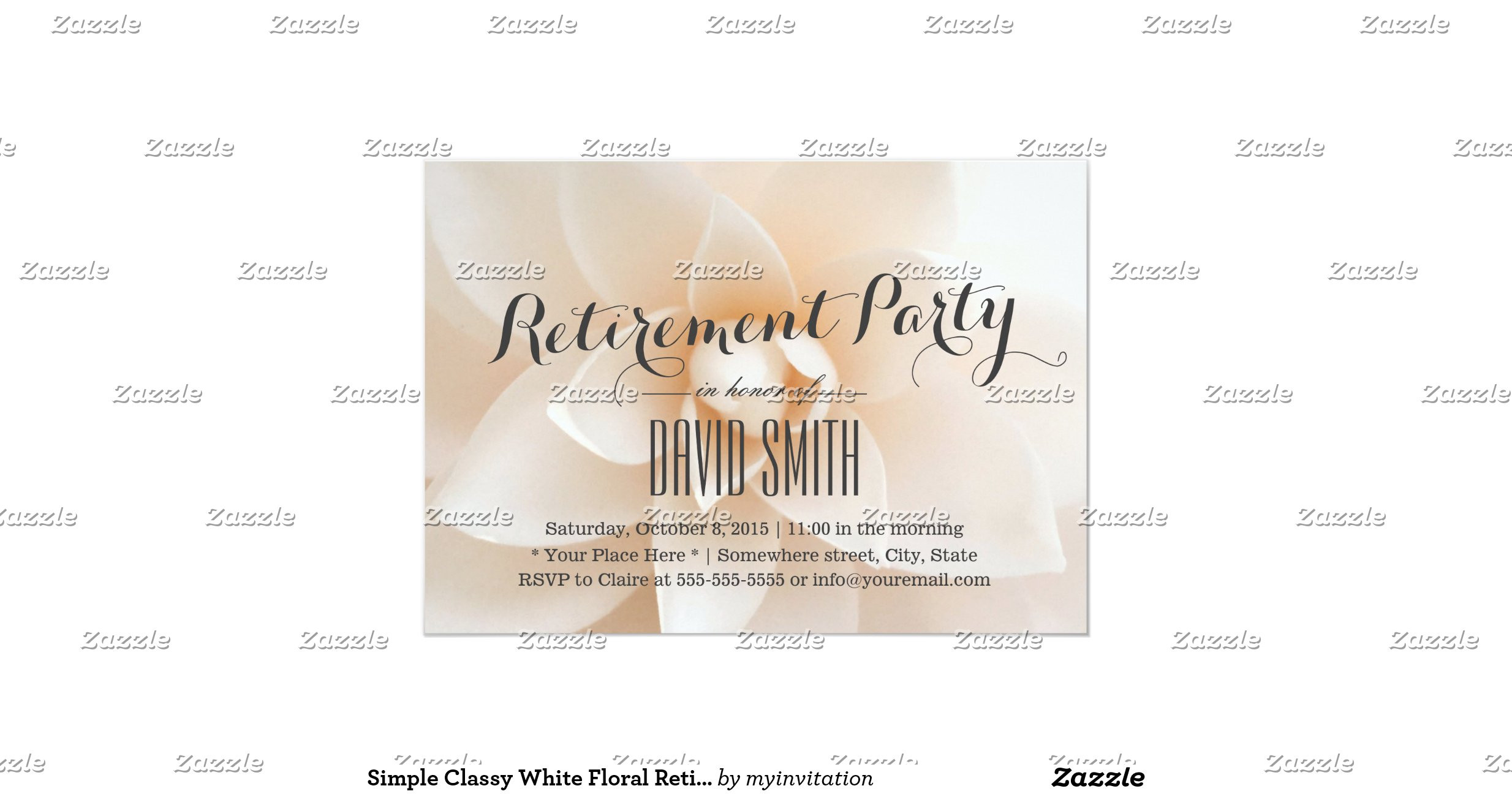 Classy Retirement Party Ideas
 Simple Classy White Floral Retirement Party 13 Cm X 18 Cm