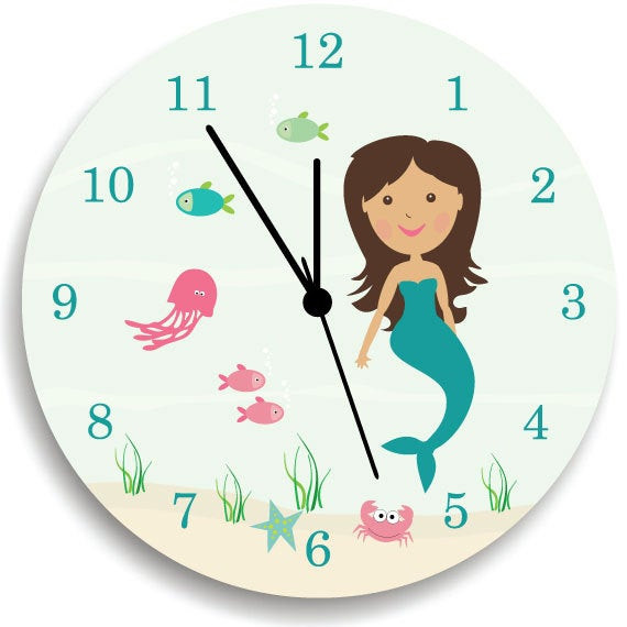 Clock For Kids Room
 Kids Wall Clock Children Room Decor Mermaid WALL CLOCK for