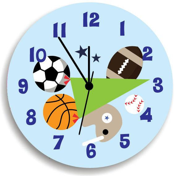 Clock For Kids Room
 Kids Wall Clock Children Room Decor All Star Sport Wooden