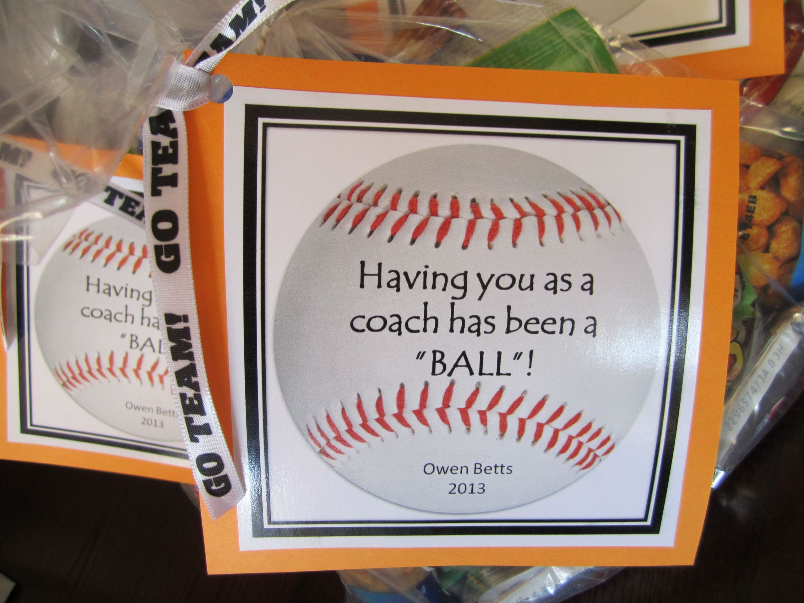 Coach Thank You Gift Ideas
 Baseball Coach Thank You Gift Tag Gift Ideas