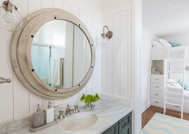 Coastal Bathroom Mirrors
 Beach House with Turquoise Interiors Home Bunch Interior