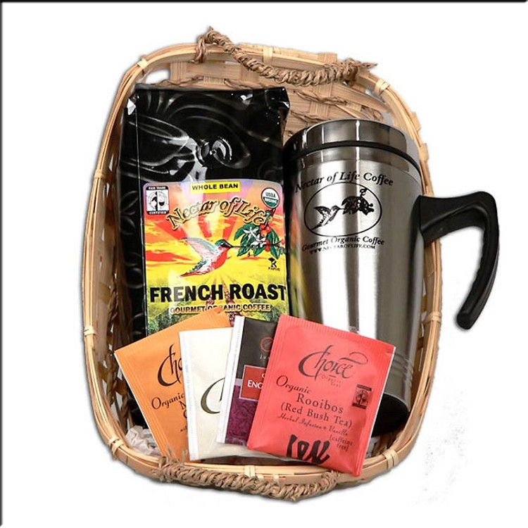 Coffee And Tea Gift Basket Ideas
 Gourmet Organic Fair Trade Coffee and Tea Gift Basket with