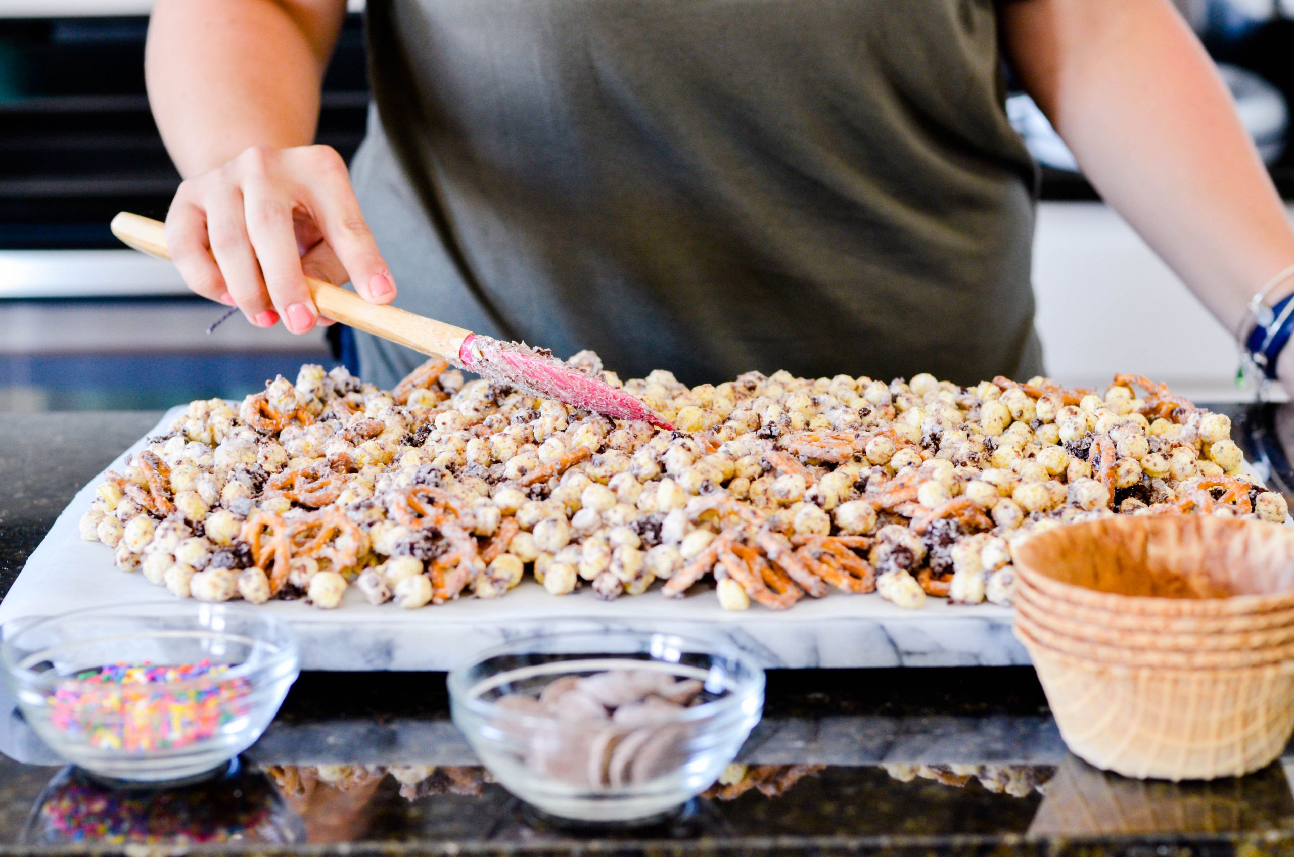 Cold Stone Birthday Cake Remix
 Birthday Cake Remix Snack Mix with Brownies and White