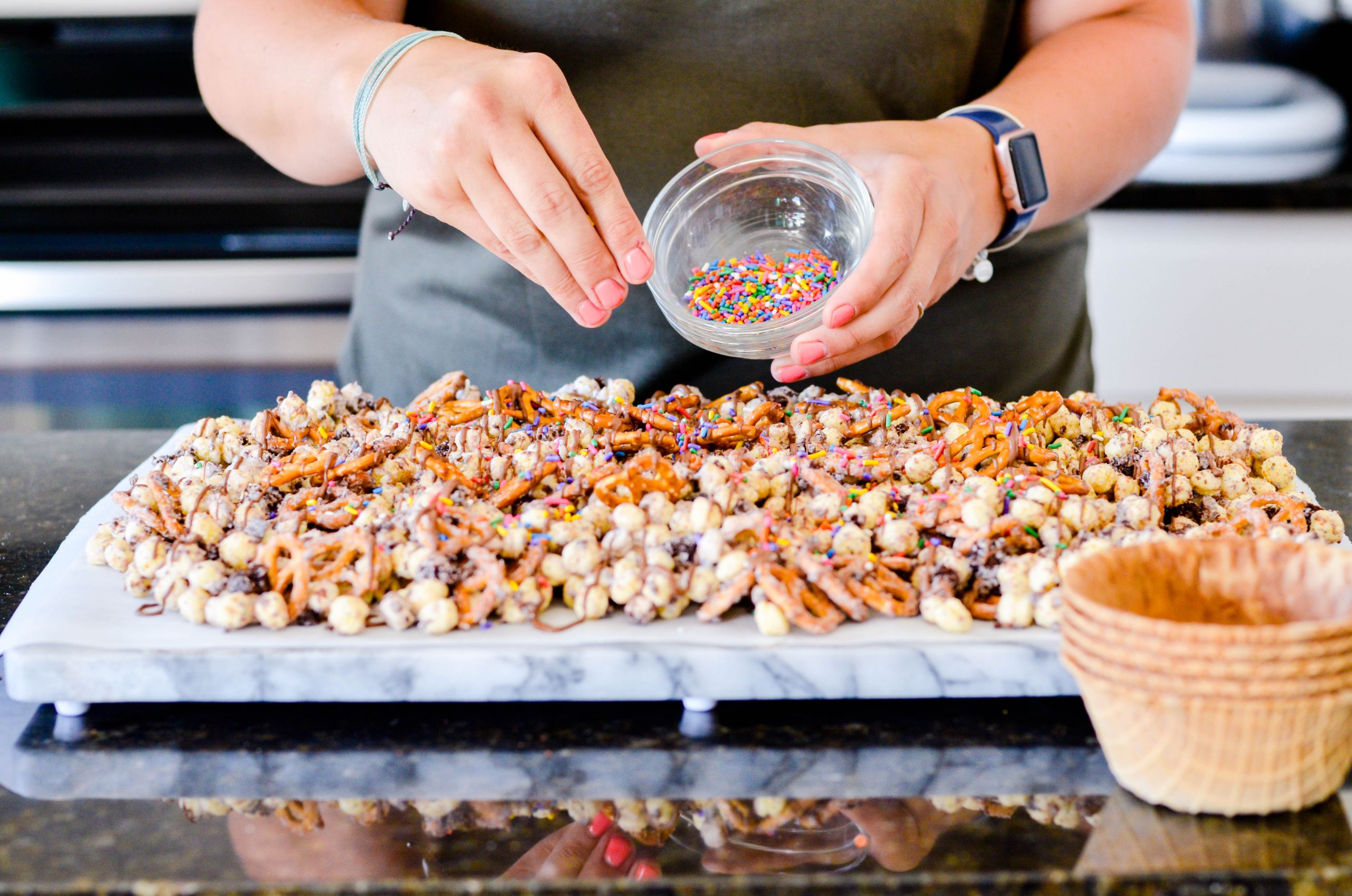 Cold Stone Birthday Cake Remix
 Birthday Cake Remix Snack Mix with Brownies and White