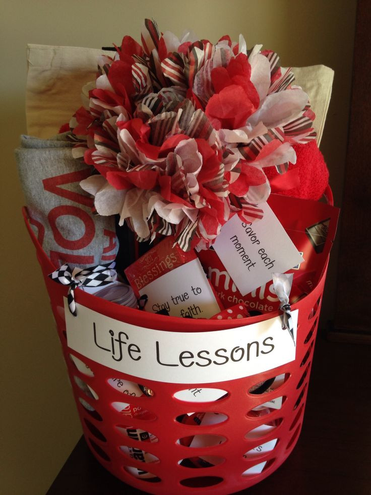 College Grad Gift Basket Ideas
 High School Graduation Gift basket "Life Lessons " include