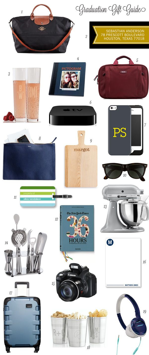 College Graduation Gift Ideas For Guys
 Graduation Gift Guide Girls & Guys