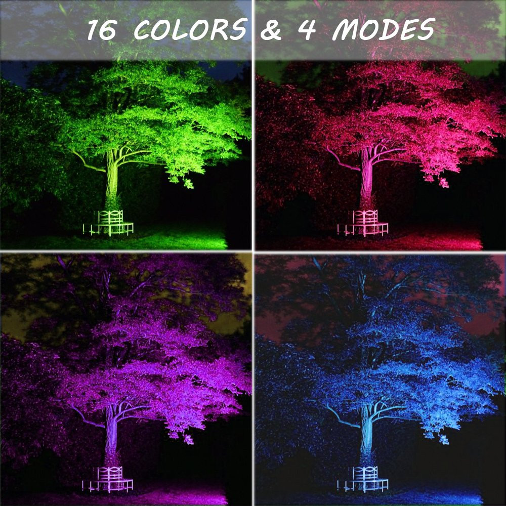 Color Changing Led Landscape Lighting
 2 Pack 15W RGB LED Flood Lights IP66 Outdoor Color