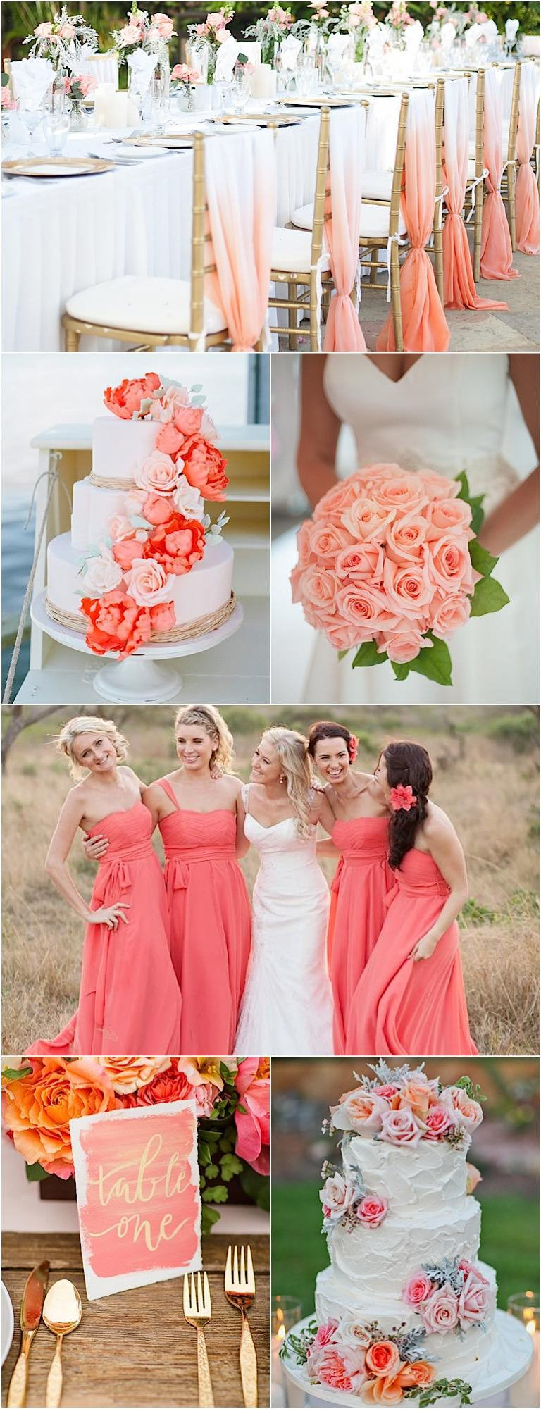 Colorful Wedding Ideas
 Color Inspiration Perfect Coral and Gold Wedding Ideas