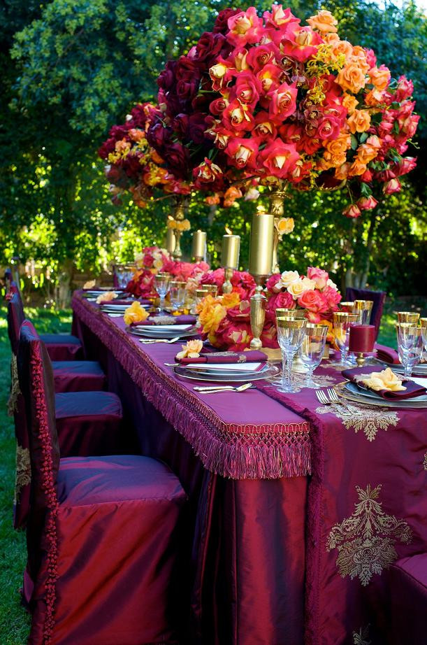 Colorful Wedding Ideas
 Jewel Tone Color Table Setting Asian Wedding Ideas